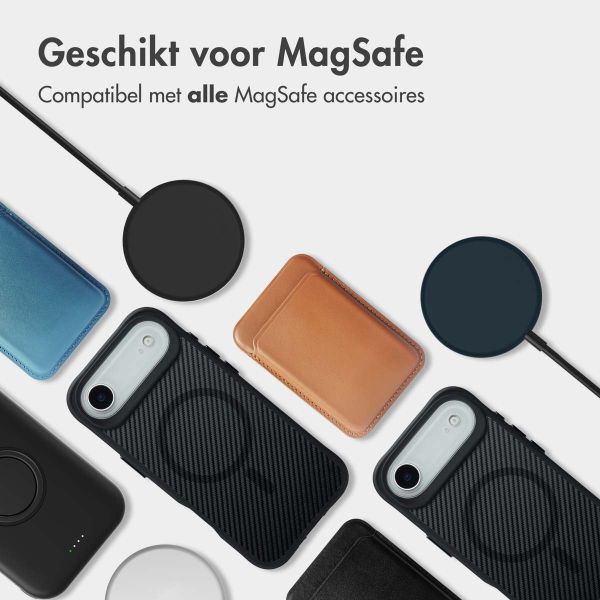 imoshion Rugged Hybrid Carbon Case met MagSafe Apple iPhone Air - Zwart