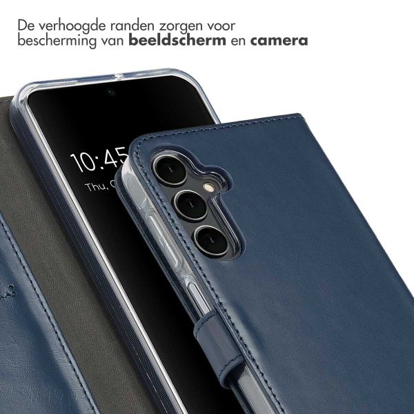 Selencia Echt Leren Bookcase Samsung Galaxy A16 - Blauw