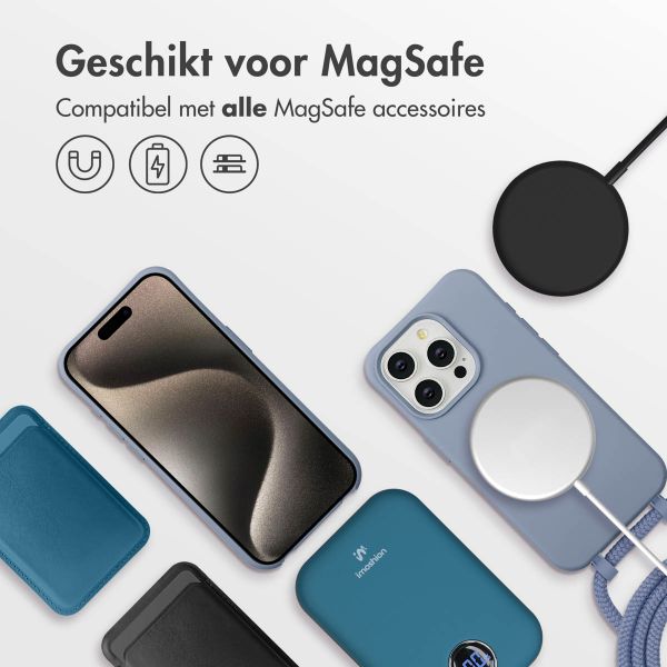 imoshion Color Backcover met afneembaar koord MagSafe Apple iPhone 15 Pro Max - Ash Blue
