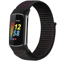 imoshion Nylon bandje Fitbit Charge 5 - Maat L - Zwart