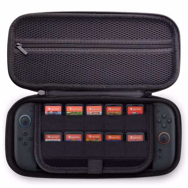 imoshion Nintendo Switch 2 Case met ritsvak - Hoes Nintendo Switch 2 / Switch (OLED) met handvat - Zwart