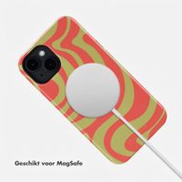 Selencia Vivid Backcover met MagSafe Apple iPhone 14 - Wavy Swirl Orange Fern
