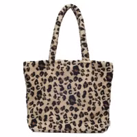 Selencia Zaya Tote Bag - Teddy Laptoptas 16 inch - Leopard