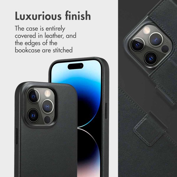 Accezz 2-in-1 Leather Bookcase with MagSafe Apple iPhone 14 Pro - Onyx Black