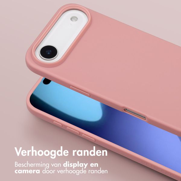 Selencia Siliconen hoesje met afneembaar koord Apple iPhone Air - Sand Pink