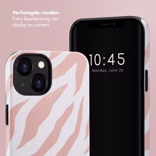 Selencia Vivid Backcover Apple iPhone 13 - Colorful Zebra Old Pink