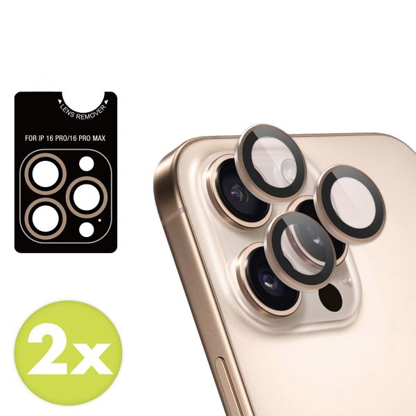 imoshion 2 Pack Camera lens protector Apple iPhone 16 Pro / 16 Pro Max - Desert / Titanium