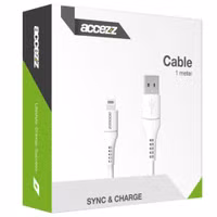 Accezz Lightning naar USB kabel - MFi certificering - 1 meter - Zwart