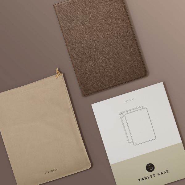 Selencia Riva Bookcase Apple iPad 9 (2021) 10.2 inch / iPad 8 (2020) 10.2 inch / iPad 7 (2019) 10.2 inch - Mocha Brown