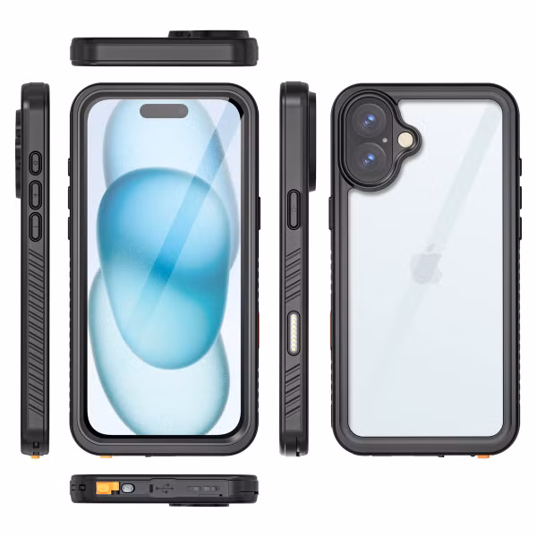 Redpepper Dot Plus Waterproof Backcover Apple iPhone 16 Plus - Zwart