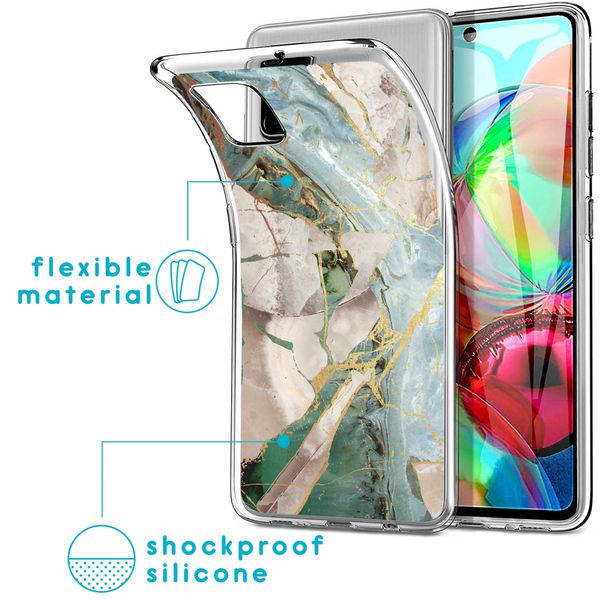 imoshion Design hoesje Samsung Galaxy A71 - Marmer - Gebroken Beige