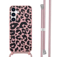 imoshion Siliconen design hoesje met koord Samsung Galaxy S25 Plus - Animal Pink