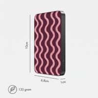 Selencia Vivid Powerbank 5.000 mAh - Draadloze Powerbank - MagSafe en Qi - Black / Wavy Baby Burgundy