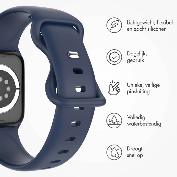 imoshion Siliconen⁺ bandje Apple Watch Series 1 t/m 9 / SE (38/40/41 mm) | Series 10 / 11 (42 mm) - Maat S/M - Midnight