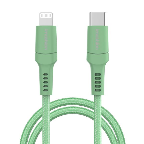 imoshion Lightning naar USB-C kabel - Non-MFi - Gevlochten textiel - 2 meter - Groen