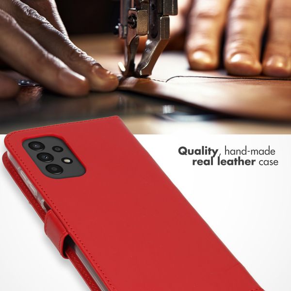 Selencia Echt Leren Bookcase Samsung Galaxy A13 (4G) - Rood