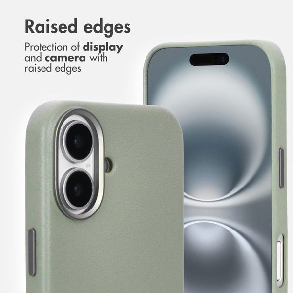 Accezz Leather Back Cover with MagSafe Apple iPhone 16 - Light Grey