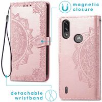 imoshion Mandala Bookcase Motorola Moto E7i Power - Rosé Goud