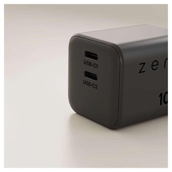 Zens Compact Oplader 2x USB-C 100W - Power Adapter - Zwart