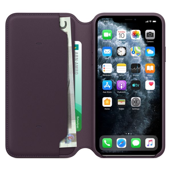 Apple Leather Folio Bookcase Apple iPhone 11 Pro Max - Aubergine