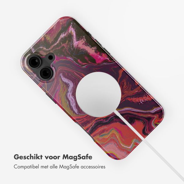 Selencia Vivid Tough Backcover met MagSafe iPhone 16 - Marble Purple