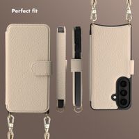 Selencia Riva Bookcase with MagSafe and phone strap Samsung Galaxy S26 - Beige