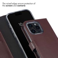Selencia Genuine Leather Book Case Apple iPhone 16 Pro - Brown