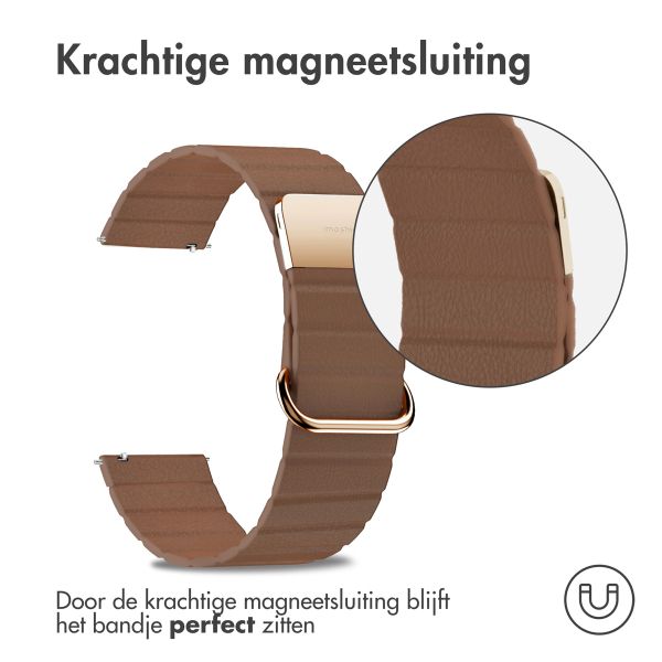 imoshion Magnetisch lederen bandje  - Universeel 22 mm aansluiting - Bruin