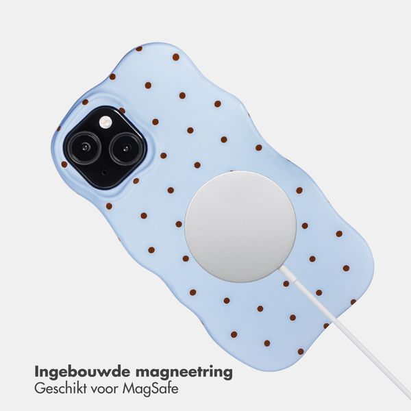 Selencia Vivid Wavy Backcover met MagSafe Apple iPhone 15 - Happy Dots Digital Sky