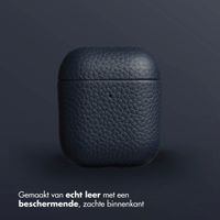 Accezz Echt Leren Case AirPods 1 / 2 - Donkerblauw