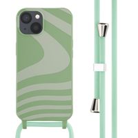 imoshion Siliconen design hoesje met koord Apple iPhone 13 - Retro Green