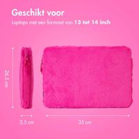 imoshion Fluffy Laptop hoes 13-14 inch - Laptopsleeve - Hot Pink