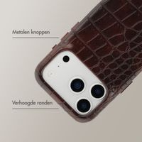 Selencia Croco Backcover met MagSafe Apple iPhone 17 Pro Max - Choco Brown