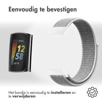 imoshion Nylon bandje Fitbit Charge 5 / Charge 6 - Maat S - Lichtgrijs