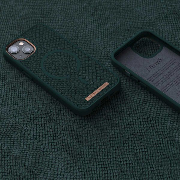 Njorð Collections Salmon Leather MagSafe Case iPhone 13 - Dark Green