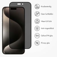 Accezz Gehard Glas Privacy Screenprotector iPhone 15 Pro