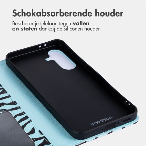 imoshion Design Bookcase Samsung Galaxy A36 - Black Blue Stripes
