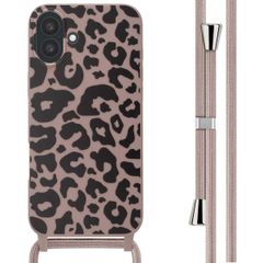 imoshion Siliconen design hoesje met koord iPhone 16 Plus - Animal Pink