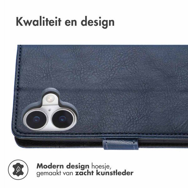 imoshion Luxe Bookcase Apple iPhone 16 - Donkerblauw
