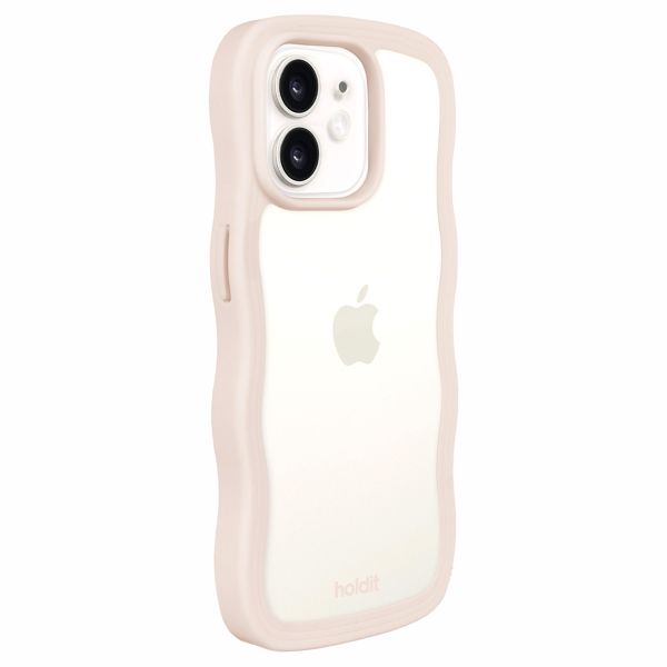 Holdit Wavy Case Apple iPhone 12 (Pro) - Transparent / Light Beige
