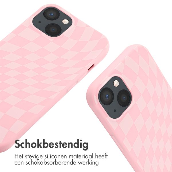 imoshion Siliconen design hoesje met koord iPhone 13 - Retro Pink