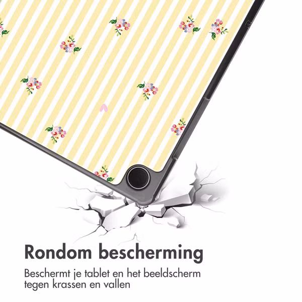 imoshion Design Trifold Bookcase Samsung Galaxy Tab A11 Plus / A9 Plus - Garden Stripes