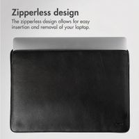 Accezz Leather laptop sleeve 13 inch - Black