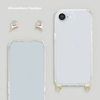 Selencia Transparent Case with Hooks + Lova Wrist Strap Apple iPhone 17e / 16e - Cotton Candy