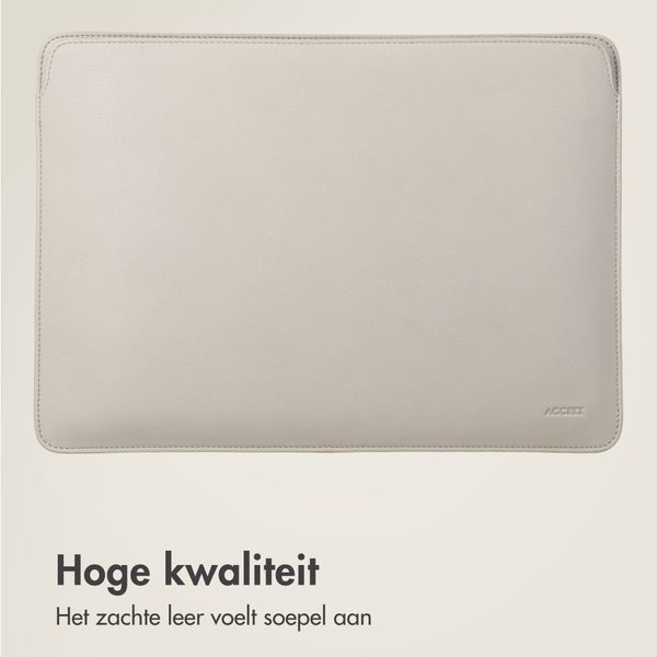 Accezz Leather Laptop hoes Apple MacBook 13 inch - Laptopsleeve - Beige