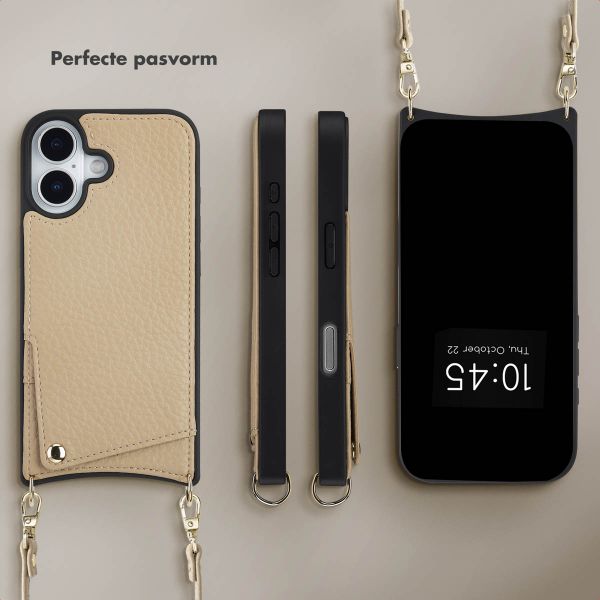 Selencia Nova Telefoonhoes met Koord en Pashouder Apple iPhone 17 - Beige