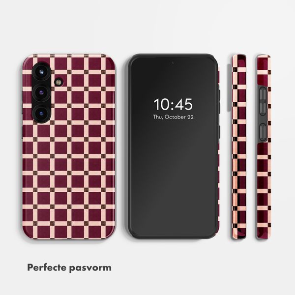 Selencia Vivid Backcover Samsung Galaxy S25 - Check This Burgundy