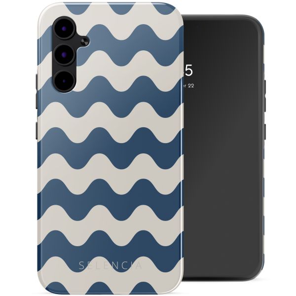 Selencia Vivid Tough Backcover Samsung Galaxy A34 - Wave Vibes Classic Blue