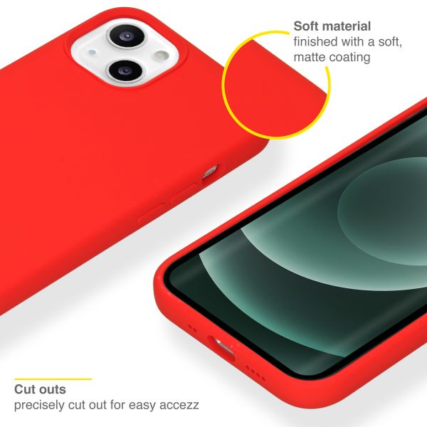 Accezz Liquid Silicone Backcover iPhone 13 Mini - Rood