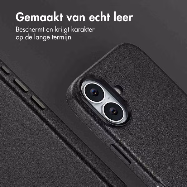 Accezz MagSafe Leather Backcover Apple iPhone 17 - Onyx Black